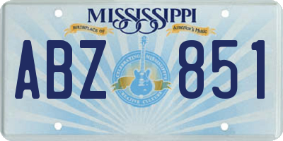 MS license plate ABZ851