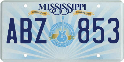MS license plate ABZ853