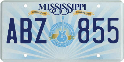 MS license plate ABZ855