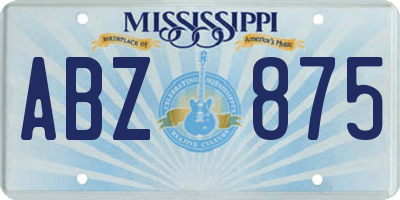 MS license plate ABZ875
