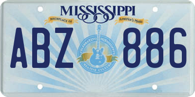 MS license plate ABZ886
