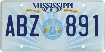 MS license plate ABZ891