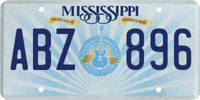 MS license plate ABZ896