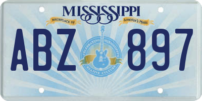 MS license plate ABZ897