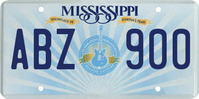 MS license plate ABZ900