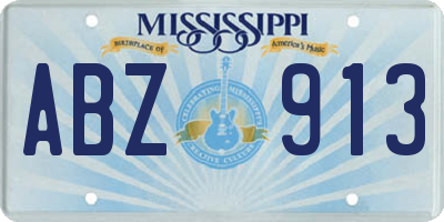 MS license plate ABZ913