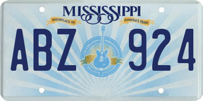 MS license plate ABZ924