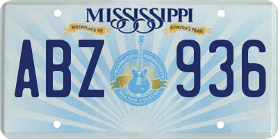 MS license plate ABZ936
