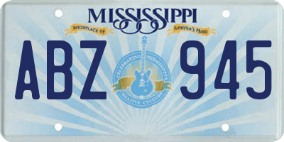 MS license plate ABZ945