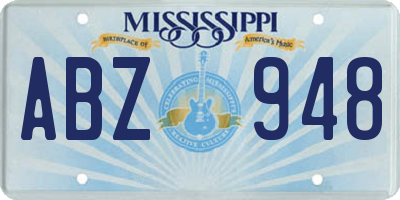 MS license plate ABZ948