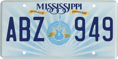 MS license plate ABZ949