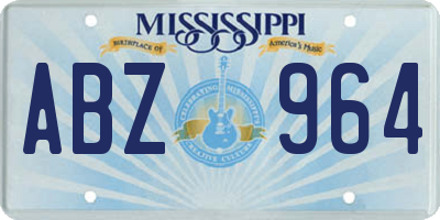 MS license plate ABZ964