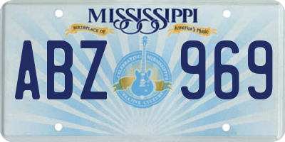 MS license plate ABZ969