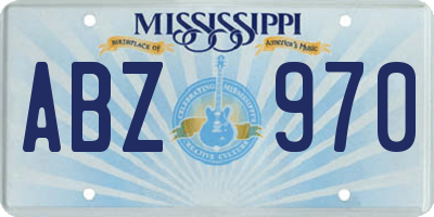 MS license plate ABZ970
