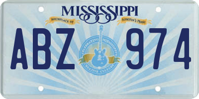 MS license plate ABZ974
