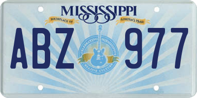 MS license plate ABZ977