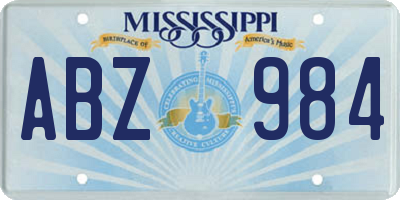 MS license plate ABZ984