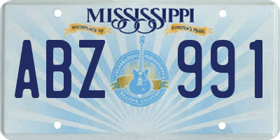 MS license plate ABZ991