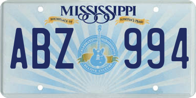 MS license plate ABZ994