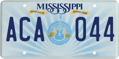 MS license plate ACA044