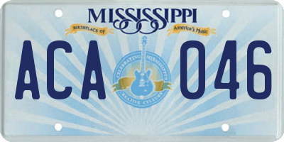 MS license plate ACA046
