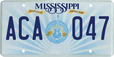 MS license plate ACA047