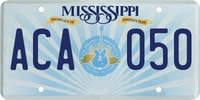 MS license plate ACA050