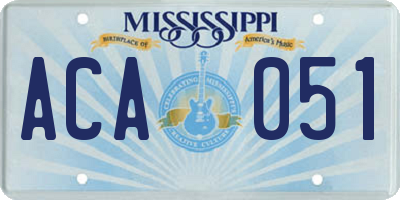 MS license plate ACA051