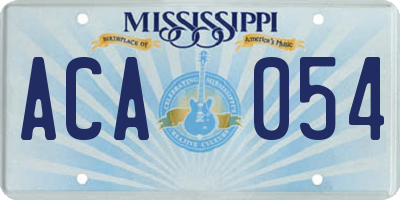 MS license plate ACA054