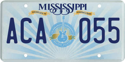 MS license plate ACA055