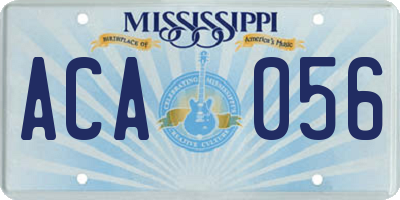 MS license plate ACA056
