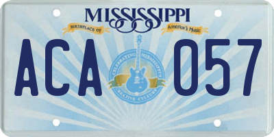 MS license plate ACA057
