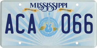 MS license plate ACA066