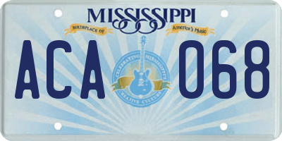 MS license plate ACA068
