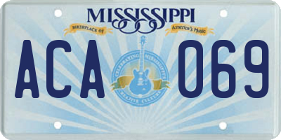 MS license plate ACA069