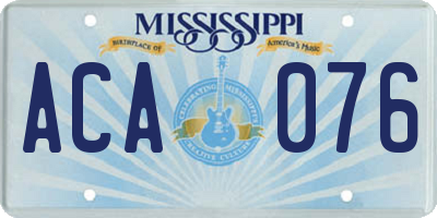 MS license plate ACA076