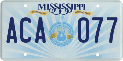 MS license plate ACA077