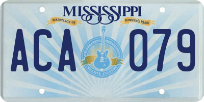MS license plate ACA079