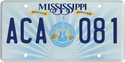 MS license plate ACA081