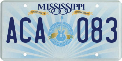 MS license plate ACA083