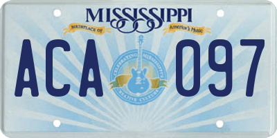 MS license plate ACA097