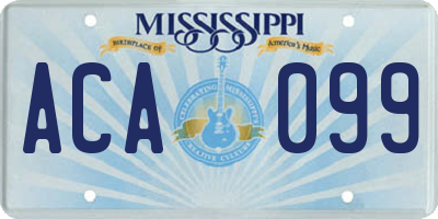 MS license plate ACA099