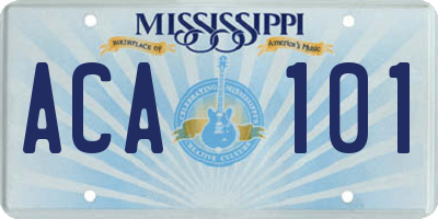 MS license plate ACA101