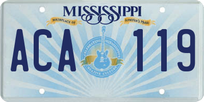 MS license plate ACA119