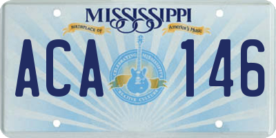 MS license plate ACA146