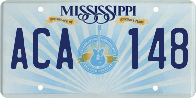 MS license plate ACA148