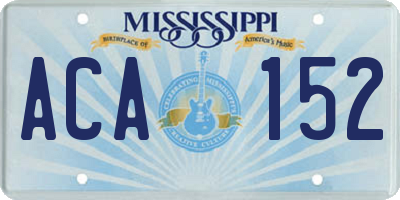 MS license plate ACA152
