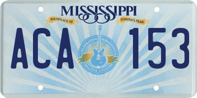 MS license plate ACA153