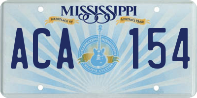 MS license plate ACA154