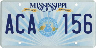 MS license plate ACA156